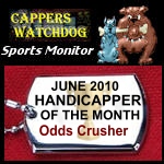 number one ranked handicapper at Cappers Watchdog monitor service