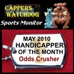 number one ranked handicapper at Cappers Watchdog monitor service